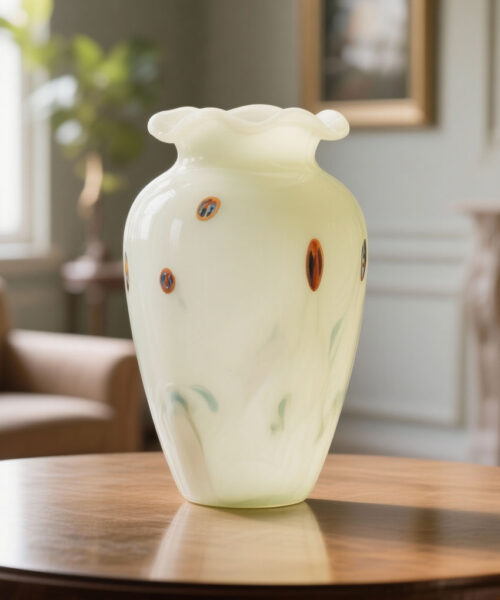 Vaso Murano - Beige macchie Rosa con Murrina