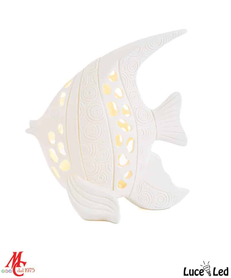 Pesce Porcellana Bianca - Luce Led