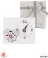 Bomboniera Orologio con Stampato Coppia Sposi - Forex, Colore Bianco, Misure 13 cm x 12 cm