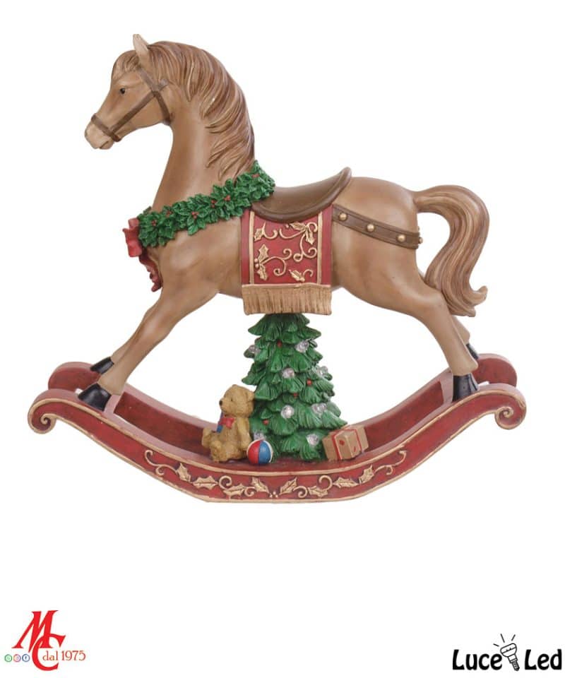 Cavallo a Dondolo Natale con led