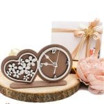 Bomboniera Orologio Cuore con Fiori - Completa di Confezione