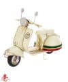 Bomboniera Moto 125 in Metallo Bianco - Materiale Metallo - Disponibile in Due Misure: Piccolo (11x5xh.7,5 cm) / Grande (17x7xh.11 cm) - Confezione Non Inclusa