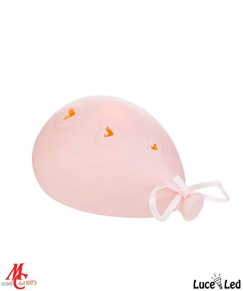 Bomboniera Palloncino Porcellana LED Rosa