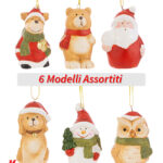 Appendini Soggetti Natalizi - 6 modelli assortiti Materiale: Ceramica - Misure:  h.7cm Colore: Marrone - Rosso - Bianco - Verde