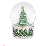 Ampolla Albero di Natale - Resina Brand: Christmas Collection Materiale: Resina | Vetro Misure:  Ø 6cm x h. 9cm Colore: Bianco - Oro - Verde