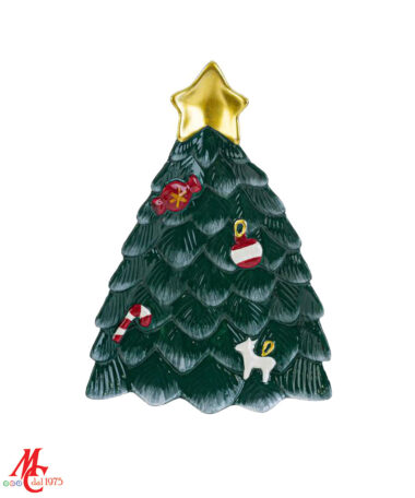 Vassoio Ceramica Albero di Natale Materiale: Ceramica Misure: 18cm × 25cm x h.3,5cm