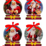 Appendino Babbo Natale- 4 Modelli Assortiti Materiale: Ceramica Misure: 8,5cm x 9,5cm