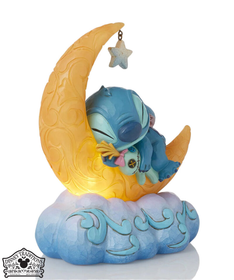 Statuetta Stitch e Scrump Su Una Luna A Led - Disney Traditions
