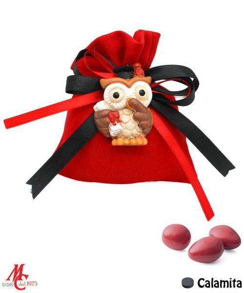 Bustina Laurea - Sacchettino con Magnete Gufetto