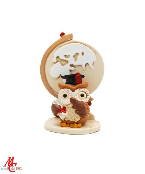 Bomboniera/Bustina - Gufetto Laureato con Mappamondo