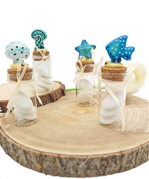 Bomboniera Stile Mare - Provetta con applicazioni a tema Marino