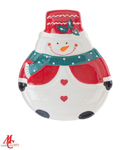 Vassoio Ceramica Pupazzo Neve