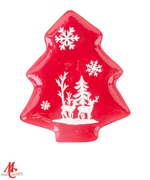 Vassoio Albero Ceramica Fiocco di Neve - Grande