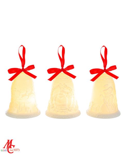 Appendino Campana Natalizia Porcellana - Luce Led