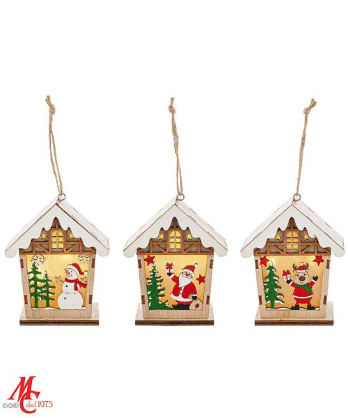 Appendino Casetta Legno - Luce Led