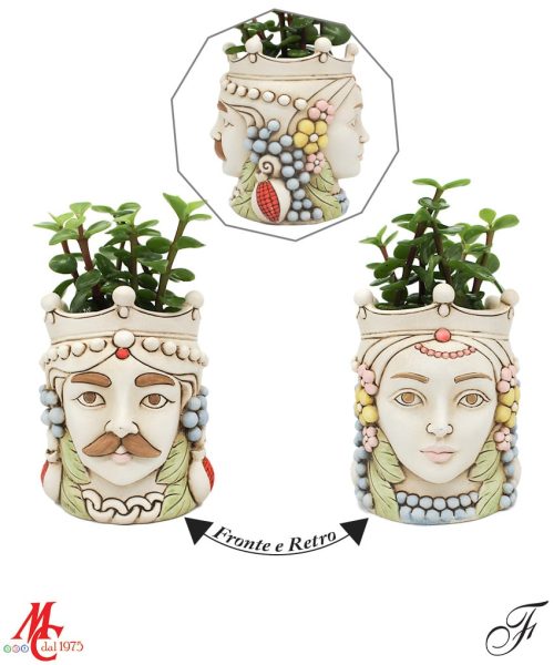 Bomboniera - Testa di Moro bi-facciale con Piantina