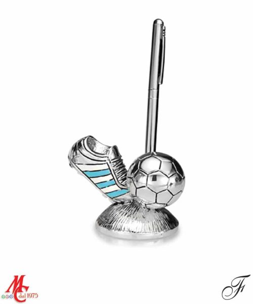 Bomboniera - Scarpetta Calcio Bianco/Celeste con Penna