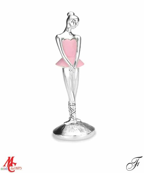 Bomboniera - Ballerina Argento/Rosa