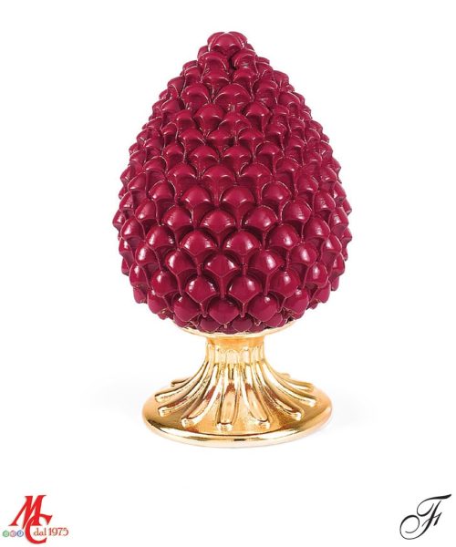 Bomboniera - Pigna Bordeaux con base Oro
