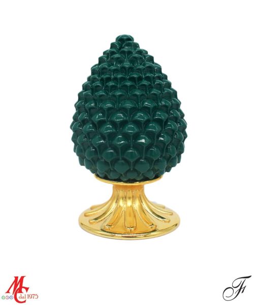 Bomboniera - Pigna Verde con base Oro