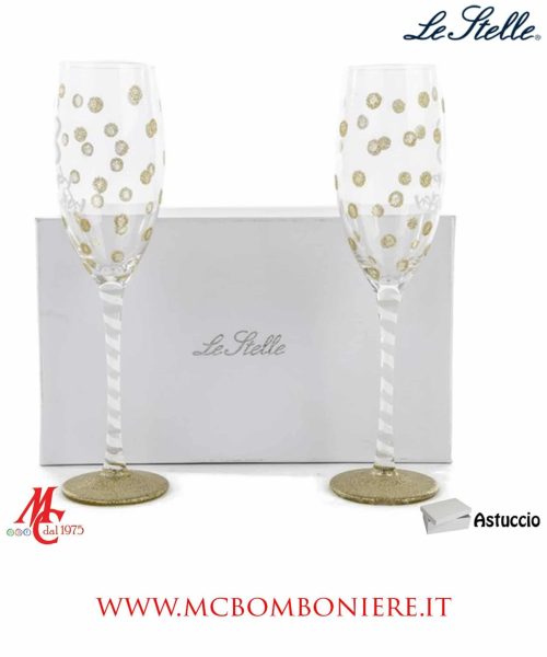 Set 2 Flute - Vetro Decorato Oro