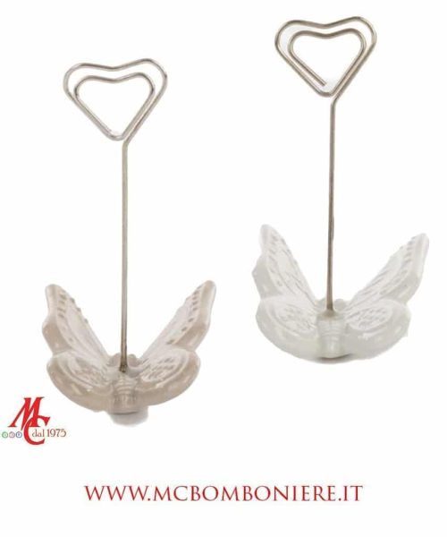 Bomboniera - Segnaposto Porcellana Farfalla - Bianco o Beige