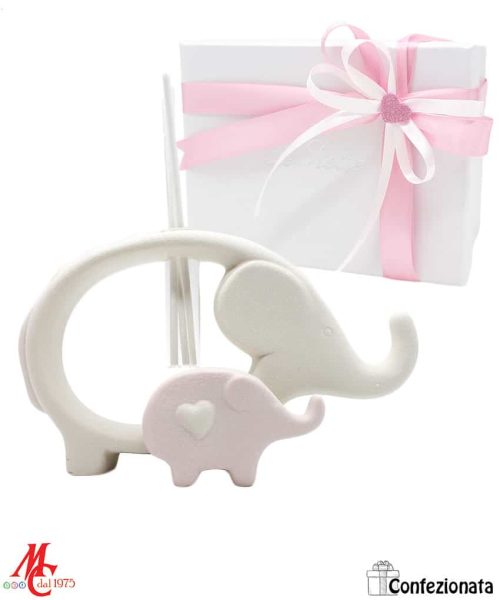 Profumatore Elefantino Porcellana Rosa