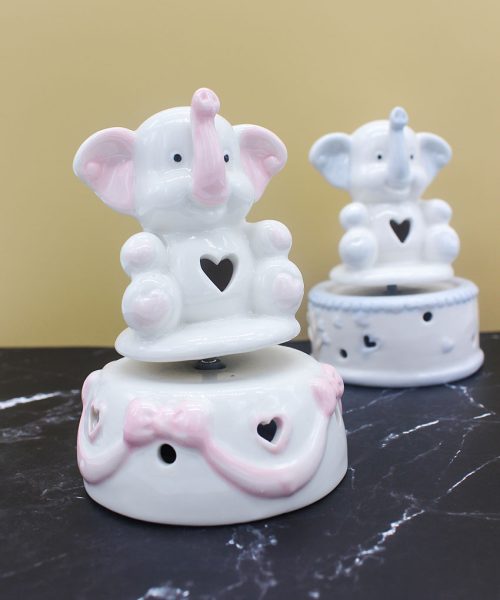 Elefantino Carillon Porcellana Rosa