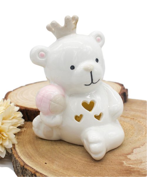 Orsetto Cuore Rosa - Luce Led