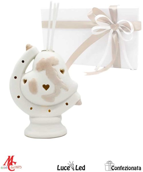 Bomboniera Profumatore Cuore Mappamondo - Luce Led