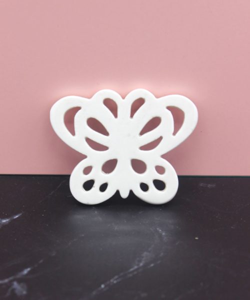 Bomboniera/Bustina Calamita Farfalla Porcellana Bianca