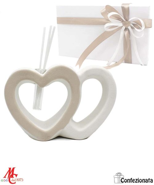 Profumatore Cuori - Tortora e Bianchi