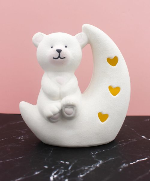 Orsetto Cuore su Luna - Rosa