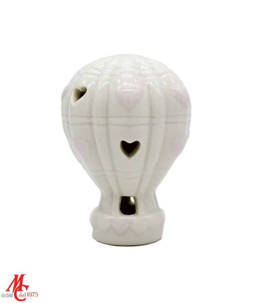 Bomboniera Mongolfiera Porcellana Rosa