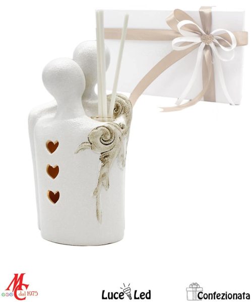 Bomboniera Profumatore Coppia Sposi - Luce Led