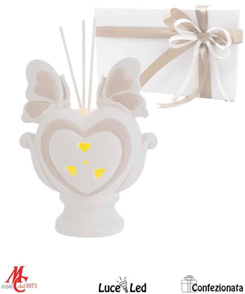 Bomboniera Profumatore Cuore Farfalla - Luce Led