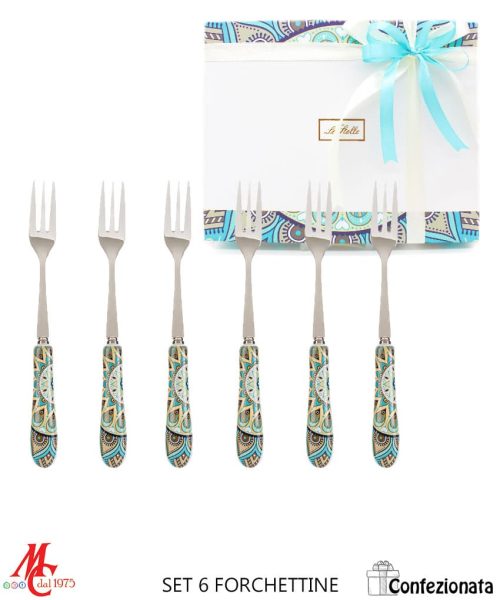 Bomboniera Confezionata - Set 6 Forchettine decoro CASHMERE