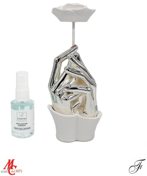 Bomboniera - Profumatore mani Argento base bianca