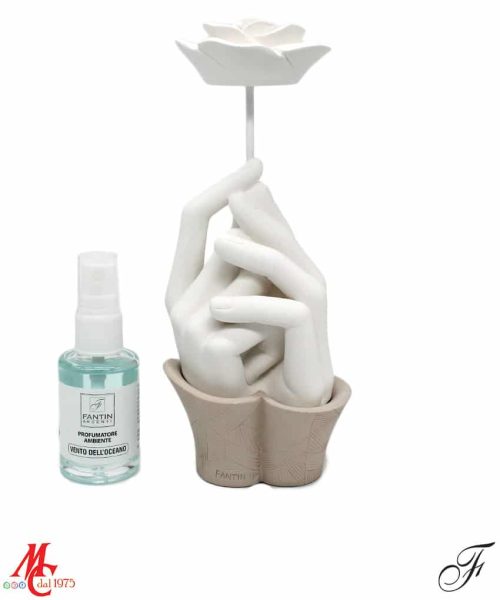 Bomboniera - Profumatore mani bianche base tortora