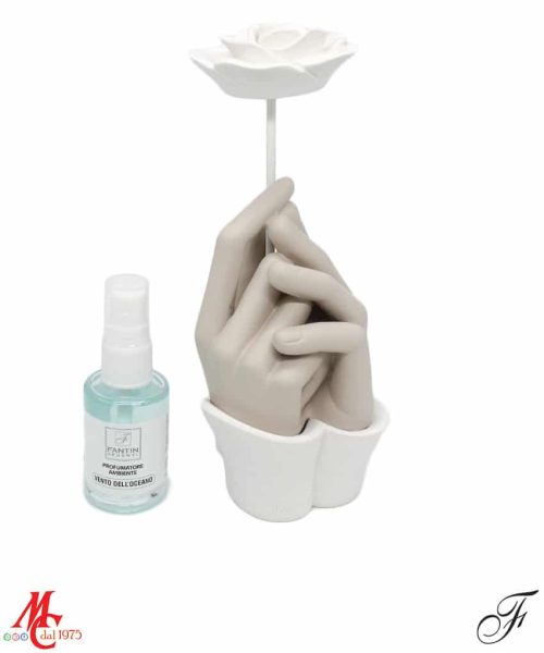 Bomboniera - Profumatore mani tortora base bianca