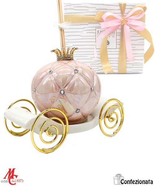 Bomboniera Profumatore Carrozza con Strass - Rosa