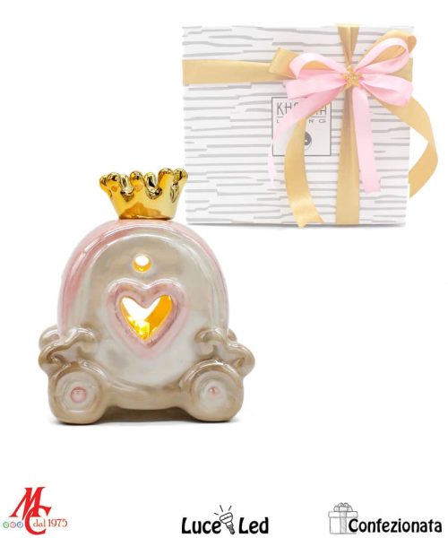 Bomboniera Carrozza Rosa - Luce led