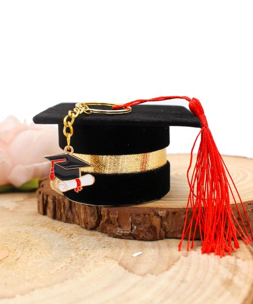 Scatolina Portaconfetti Cappello Laurea con Portachiavi Tocco