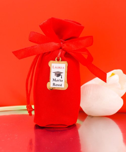 Sacchettino Laurea Rosso Personalizzato con Nome