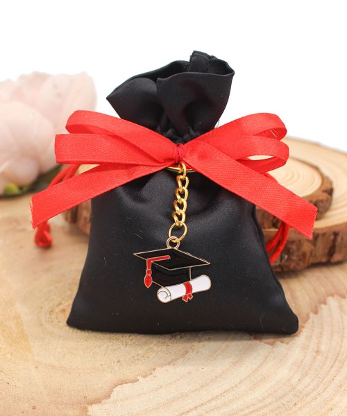 Sacchettino Nero Laurea con Portachiavi Tocco