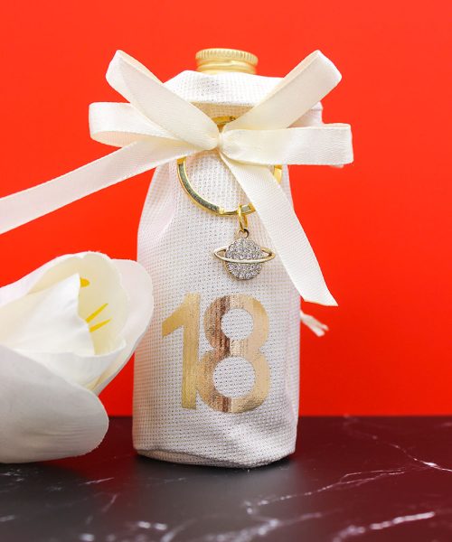 Mini Bottiglietta di Liquore per 18 Anni con Sacchetto Elegante