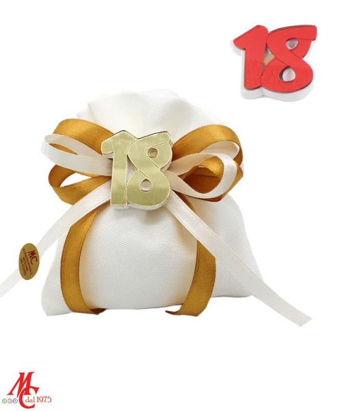 Sacchettino con Magnete 18° Compleanno - 2 Colori