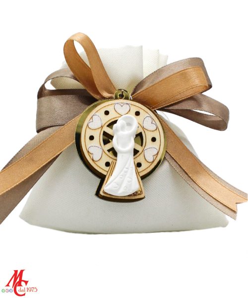 Sacchettino con Applicazione Coppia Sposi su Fondo Ruota Panoramica