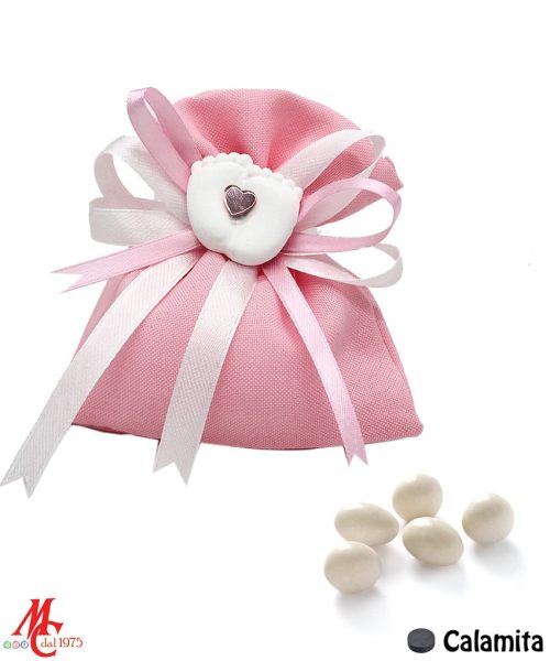 Sacchettino - Magnete Piedini e Cuore Rosa