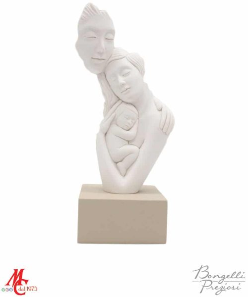 Scultura - Famiglia Facce Stilizzate con Bambino